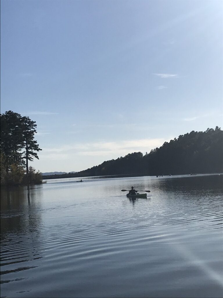Man in kayak on river
